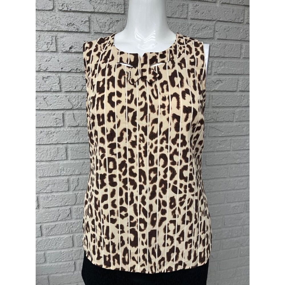 Cabi Ginger Leopard Print Sleeveless Women's Tank Top Size XS